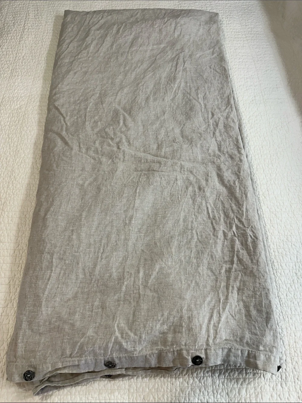 Levtex French Flax Linen Queen Duvet Cover Light Taupe Luxury
